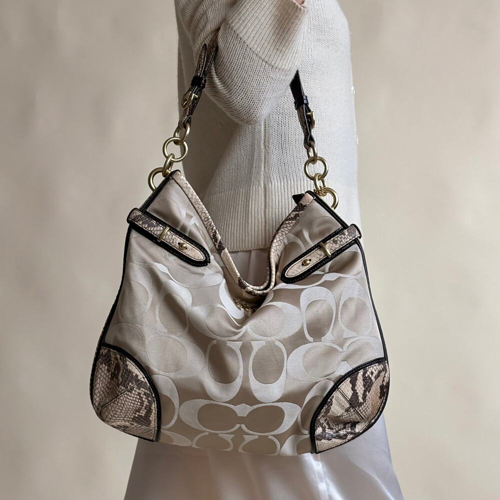 Coach Colette Signature Hobo - Model 16408, Y2K Python Trim
